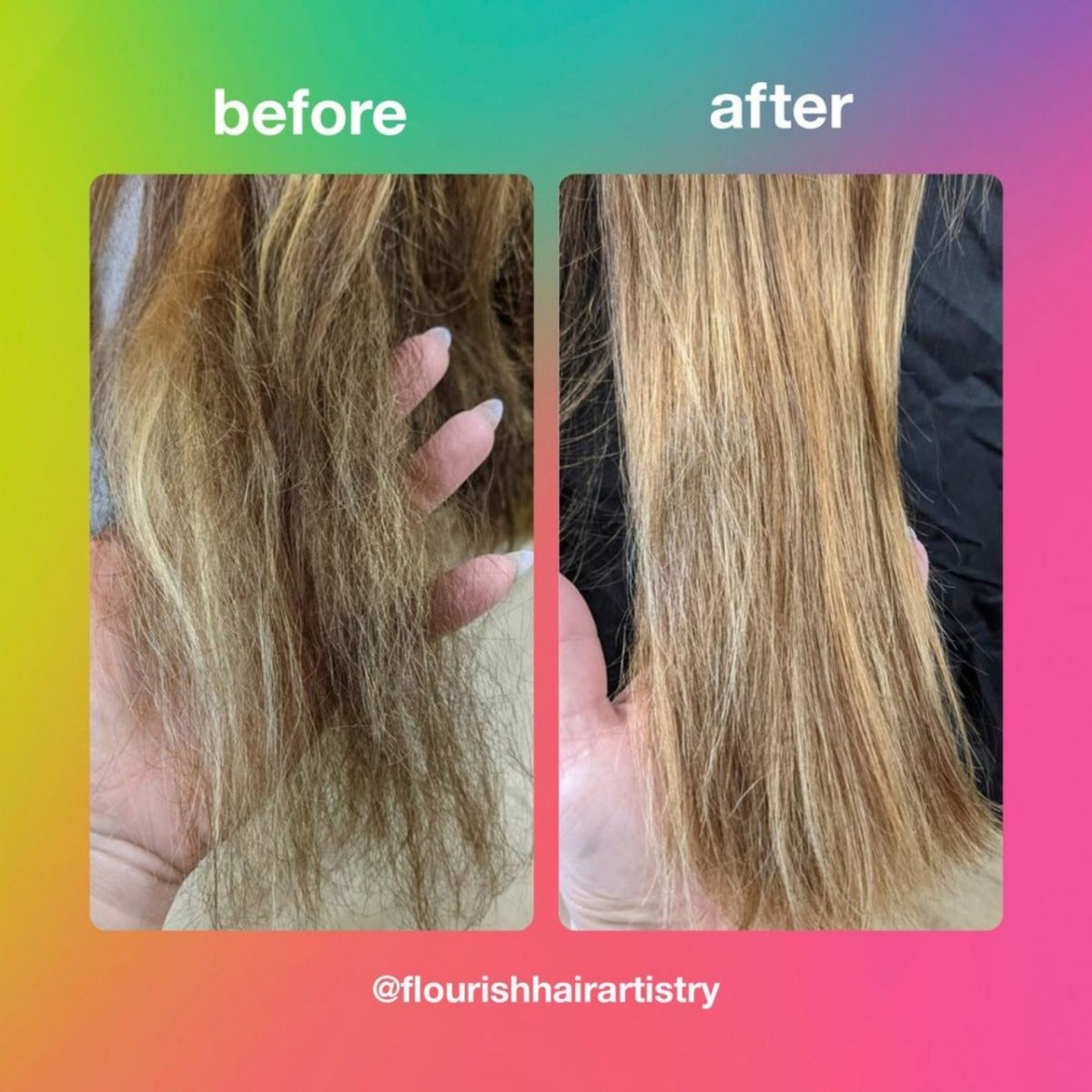 K18 Molecular Repair Hair Mask vor und nach dem Haar Ergebnisse